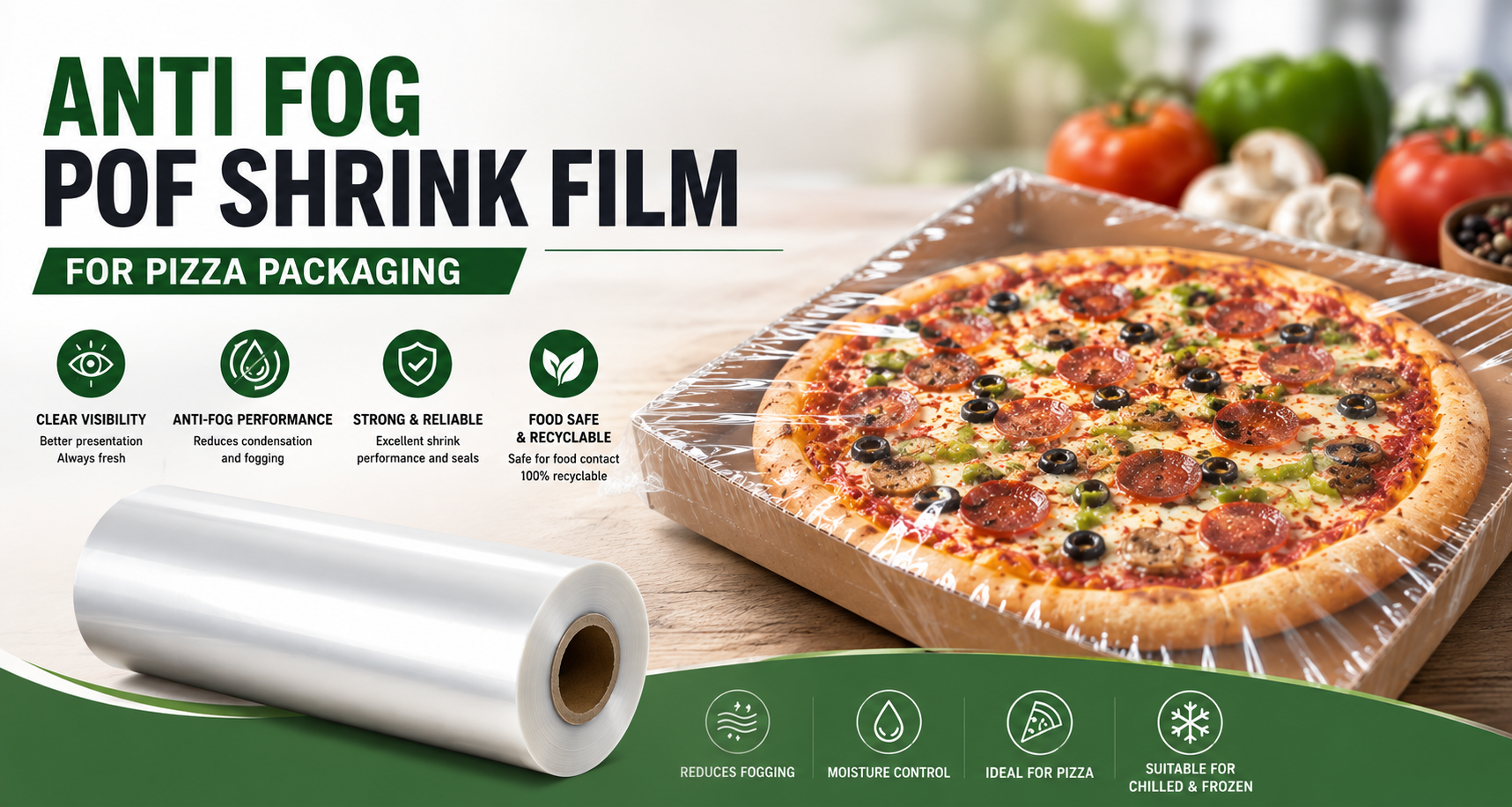 Anti Fog POF Shrink Film for Pizza Packaging