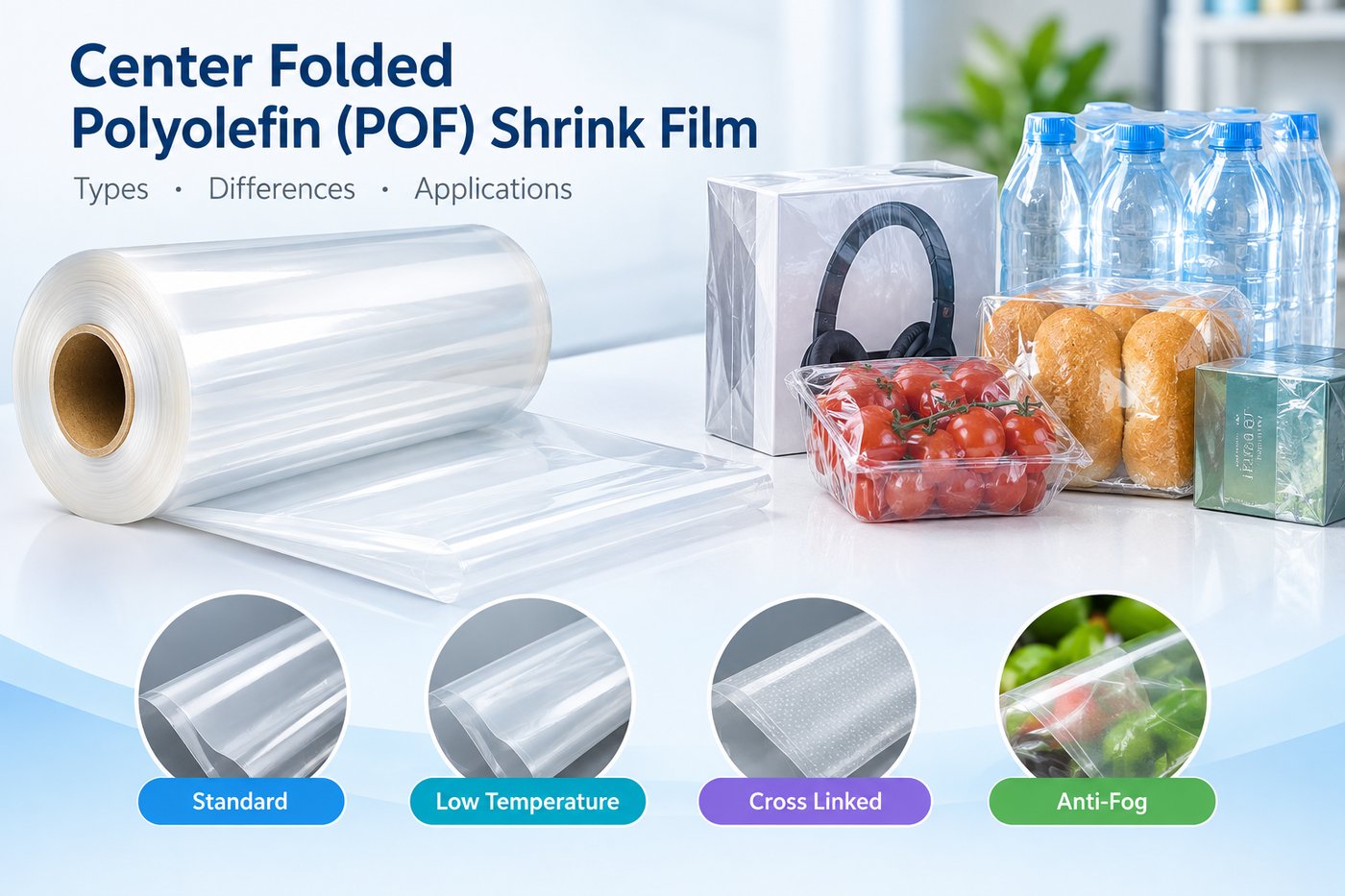 Center Folded Polyolefin (POF) Shrink Film: Types, Differences and Applications