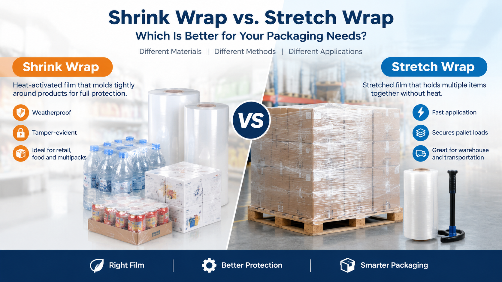 Shrink Wrap vs. Stretch Wrap: Key Differences and Uses